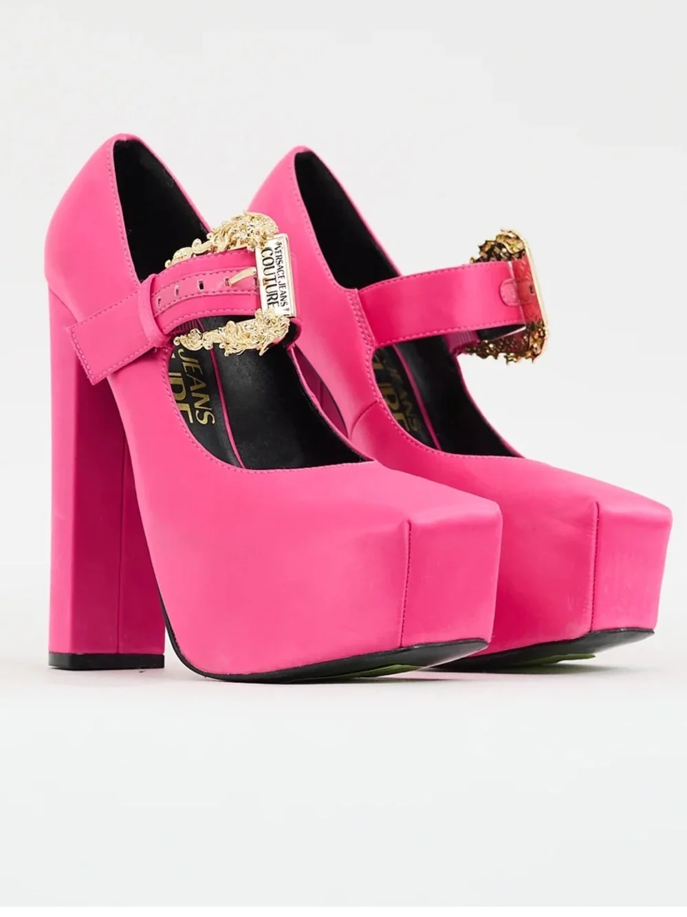 Versace Jeans Couture Pink Hurley Platform Heels, NEW, Size 36, MSRP $498